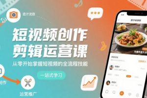 短视频创作剪辑运营课,从零开始掌握短视频的全流程技能