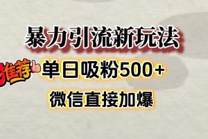 微信加爆的引流超级方法，单日吸粉500➕