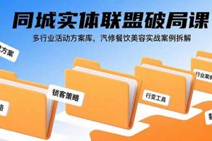 (15833期)同城实体联盟破局课,多行业活动方案库,汽修餐饮美容实战案例拆解