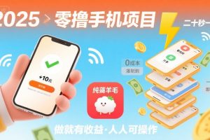 2025年零撸手机项目,二十秒一单,纯薅羊毛 一天2张+做就有