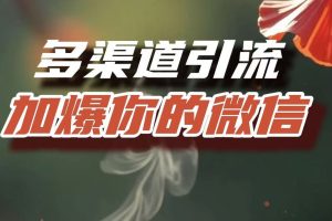多渠道引流,加爆你的微信,把流量导入到私域,这是每一个想要在互联网赚钱的人必须掌握的底层能力