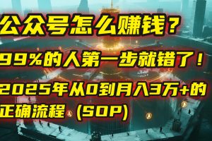 公众号怎么赚钱？| 马哥揭秘：99%的人第一步就错了！2025年从0到月入3万+的正确流程 (SOP)