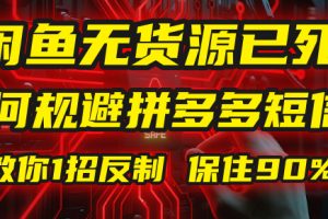 闲鱼下单如何避免客户收到拼多多短信？闲鱼无货源还能做吗？ 2025拼多多“下死手”，马哥教你1招反制，保住90%利润！