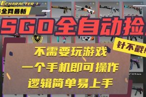CSGO自动捡漏项目,最新独家玩法,一个手机即可操作。新手小白轻松月入1W+