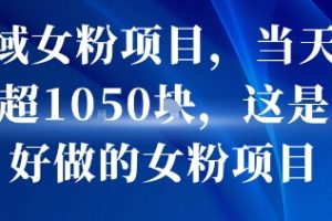 私域女粉项目,当天变现超1k,这是最好做的女粉项目,可放大操作