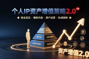 (15653期)个人IP资产增值策略2.0 拆解商业定位/爆款内容/用户运营/私域销转四大模块