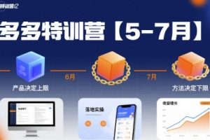 多多特训营【5-7月】产品决定上限,方法决定下限,各种玩法技巧落地实操