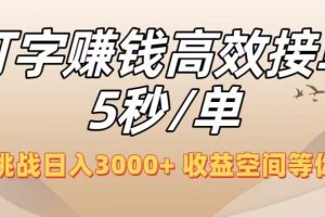 打字赚钱高效接单5秒/单，轻松挑战日入3000+，收益空间等你来拓！