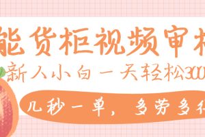 智能货柜视频审核，几秒一单，多劳多得，新人小白一天轻松 300+，零门槛