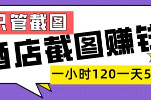 美团酒店截图，一部手机在家做，一小时 120，一天 500+，你只管截图