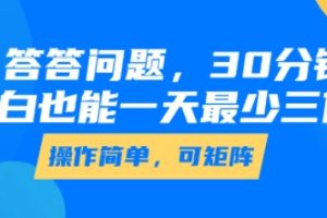 答答问题,30分钟,小白也能一天最少也有三位数,操作简单