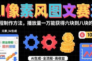 (15572期)AI像素风图文赛道:全流程制作方法,播放量一万能获得6块到8块的收入