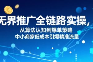 无界推广全链路实操,从算法认知到爆单策略,中小商家低成本引爆精准流量