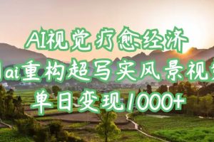 AI视觉疗愈经济：用ai重构超写实风景视频，单日变现1000+