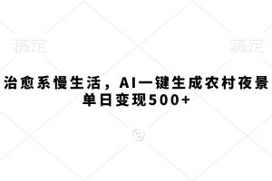 治愈系慢生活，AI一键生成农村夜景，单日变现500+