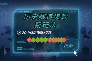 20个作品涨粉67万，一条视频赚了9000+，历史赛道爆款新玩法