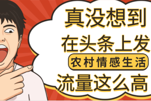 【万万没想到】在头条做《农村情感生活》二创小故事，收益暴增，昨天收益1300+