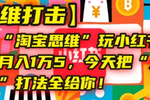 【降维打击】我用“淘宝思维”玩小红书,一个店月入1万5,今天把“六技合一”打法全给你!
