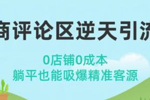 电商评论区逆天引流术！0店铺0成本，躺平也能吸爆精准客源