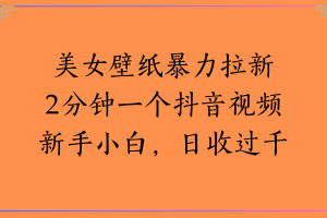 美女壁纸暴力拉新2分钟一个抖音视频新手小白，日收过千