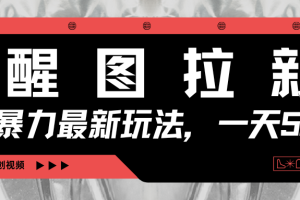 醒图拉新，暴力新玩法，光用手机三分钟制作一条视频，一天轻松500+