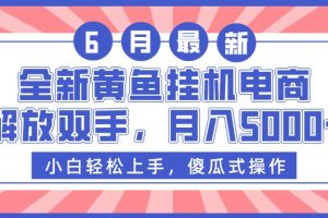 全新黄鱼挂机电商，解放双手，月入5000+