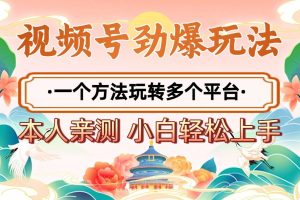 2025年视频号劲爆玩法，一个方法玩转多个平台 小白也能轻松上手
