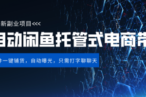 闲鱼全自动电商带货,三年磨一剑，一朝露锋芒，长期稳定项目，单日稳定变现500+