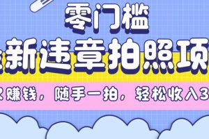 最新违章拍照项目，解气又赚钱，随手一拍，轻松收入3000+