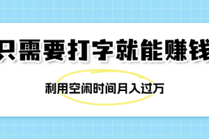 简单打字项目，不限时间地点，新人小白直接上手开干