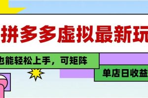 25最新拼多多虚拟电商，单店日入3位数，小白也能快速上手，保姆级教程.