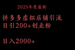 拼多多复制粘贴日引200+付费创业粉，月入6位数最新教程！