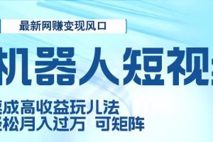 二零二五最新网赚变现风口，Ai 机器人短视频，五天速成高收益玩儿法，小白轻松月入过万，可矩阵