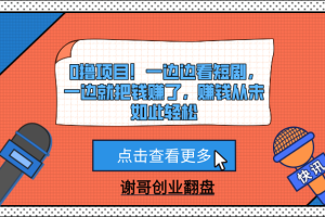 0撸项目!一边边看短剧,一边就把钱赚了,赚钱从未如此轻松