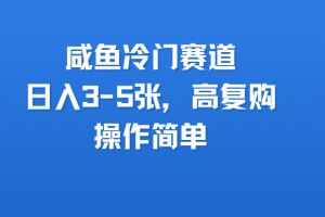 咸鱼冷门赛道，日入3-5张，高复购，操作简单