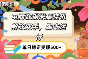 电商数据采集挂机，脚本运行，解放双手，日入500+