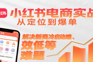 小红书电商实战,从定位到爆单解决新商冷启动难、变现效率低等难题