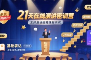 21天在线演讲密训营,王牌演讲招商课程系统