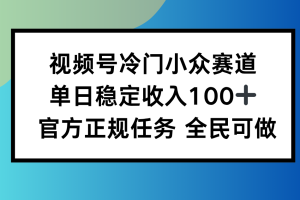 (16234期)视频号小众赛道,单日稳定收入100+,适合所有人