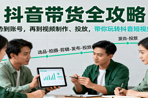 抖音带货全攻略:从趋势到账号,再到视频制作、投放,带你玩转抖音短视频带货