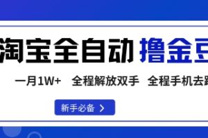 淘宝菜鸟全自动撸金豆,轻松月入1W+,全程手机去跑,操作简单【揭秘】