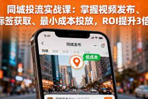 (16172期)同城投流实战课:掌握视频发布、标签获取、最小成本投放,ROI提升3倍