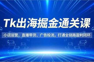 (16820期)Tk出海掘金通关课,小店运营、直播带货、广告投流,打通全链路盈利闭环