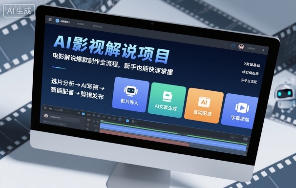 AI影视解说项目，电影解说爆款制作全流程，新手也能快速掌握插图