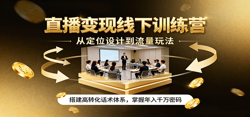 直播变现线下训练营,从定位设计到流量玩法,搭建高转化话术体系,掌握年入千万密码插图 直播变现线下训练营,从定位设计到流量玩法,搭建高转化话术体系,掌握年入千万密码插图