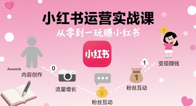 小红书运营实战课,从零到一玩賺小红书插图 小红书运营实战课,从零到一玩賺小红书插图