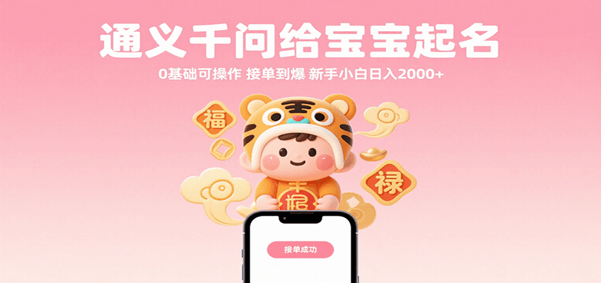 通义千问给宝宝起名 0基础可操作 接单到爆 新手小白日入2000+插图 通义千问给宝宝起名 0基础可操作 接单到爆 新手小白日入2000+插图