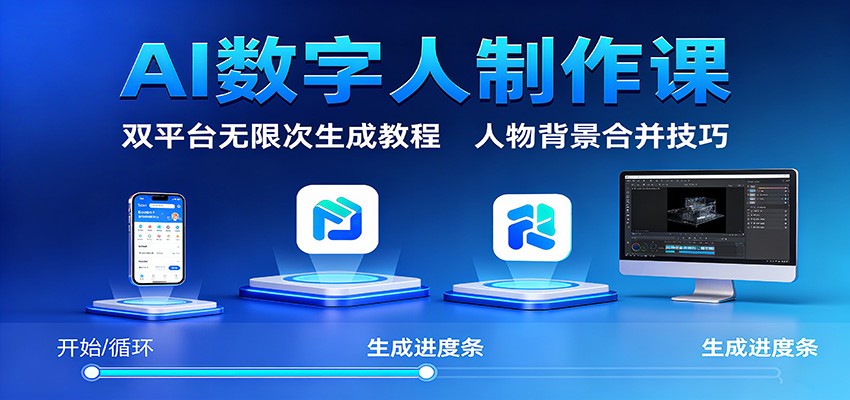 AI数字人制作课:双平台无限次生成教程,人物背景合并技巧插图 AI数字人制作课:双平台无限次生成教程,人物背景合并技巧插图