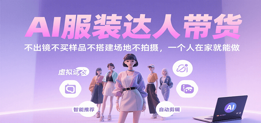 AI服装达人带货,不出镜不买样品不搭建场地不拍摄,一个人在家就能做插图 AI服装达人带货,不出镜不买样品不搭建场地不拍摄,一个人在家就能做插图