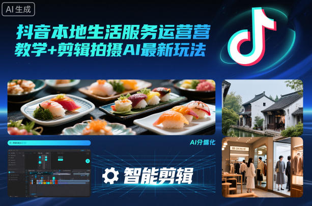 抖音本地生活服务运营教学+剪辑拍摄AI最新玩法插图